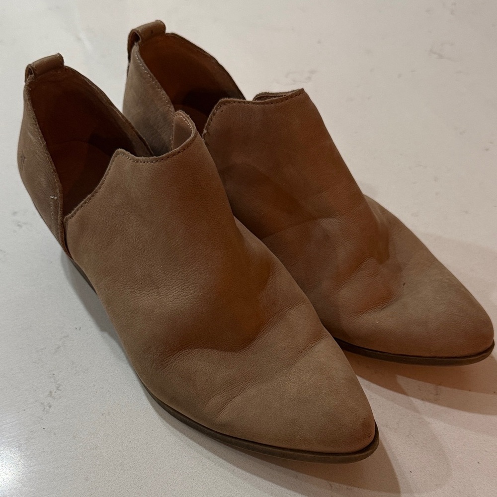 Frye Tan Leather Ankle Booties